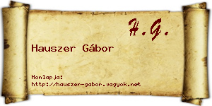 Hauszer Gábor névjegykártya